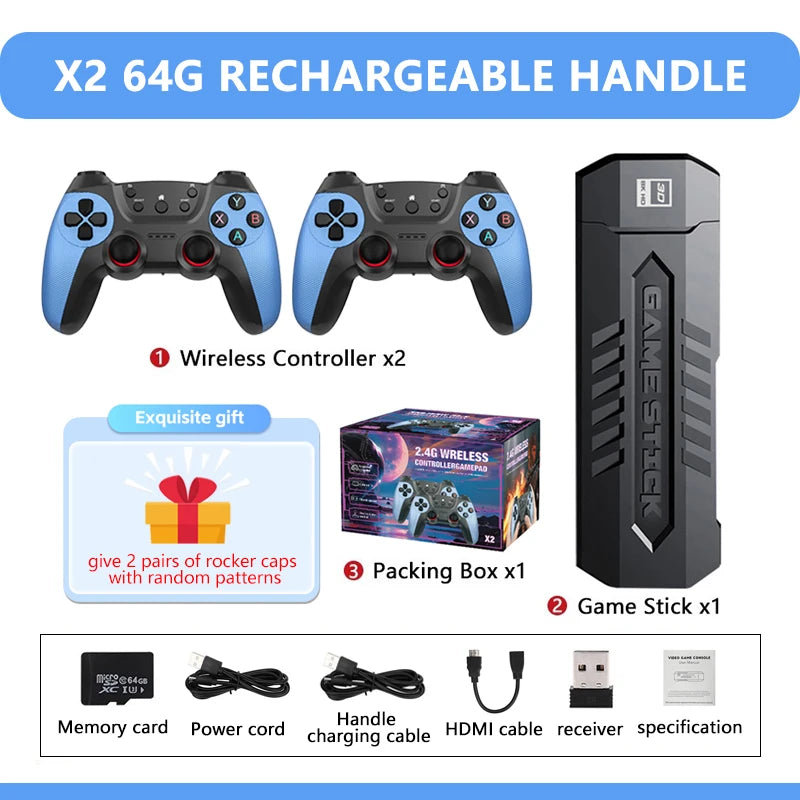 X2 Retro Game Console – 256GB, 60,000 Games, 4K HD Output, Wireless Controllers – 30 Classic Emulators (PS1/GBA/PSP) – Perfect Gift for Kids & Retro Gamers