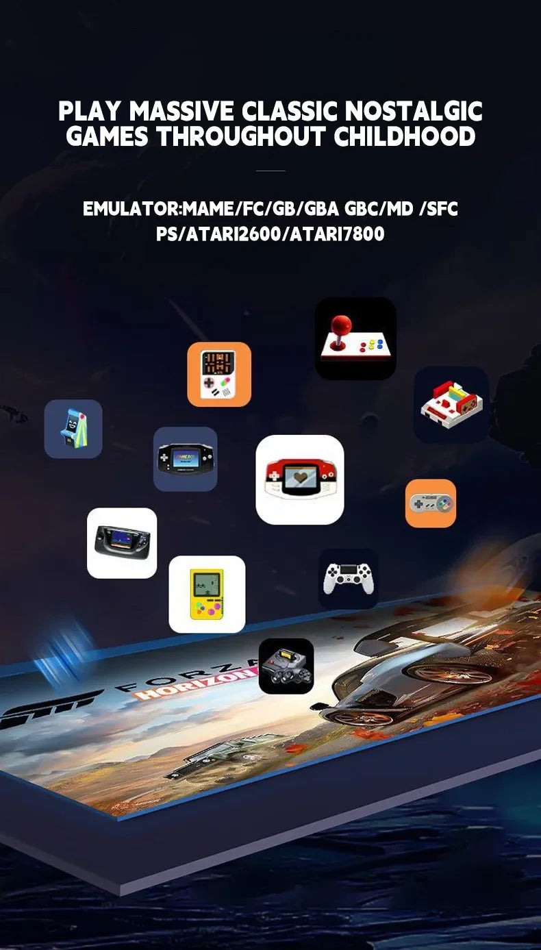 X2 Retro Game Console – 256GB, 60,000 Games, 4K HD Output, Wireless Controllers – 30 Classic Emulators (PS1/GBA/PSP) – Perfect Gift for Kids & Retro Gamers