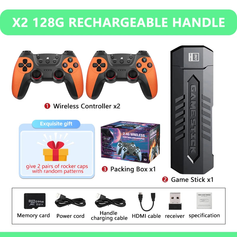 X2 Retro Game Console – 256GB, 60,000 Games, 4K HD Output, Wireless Controllers – 30 Classic Emulators (PS1/GBA/PSP) – Perfect Gift for Kids & Retro Gamers